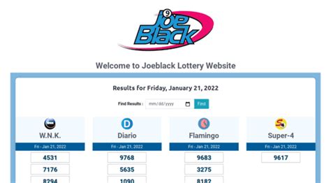 joe black lottery results